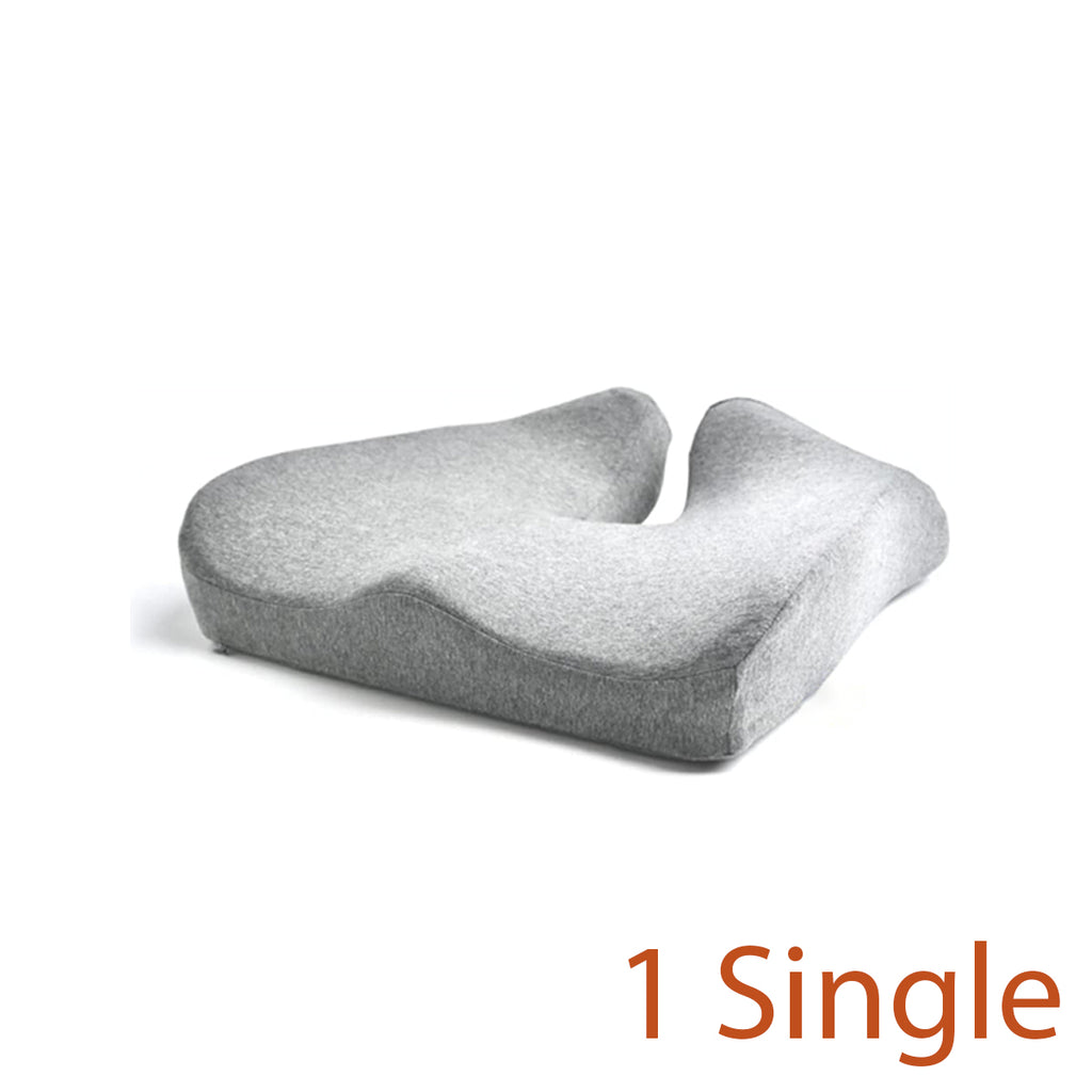 Everlasting Comfort Seat Cushion, Pain Relief for Legs, Hips, and Back,  Pure Memory Foam (Gray) 