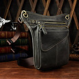 Vintage Motorcycle Leather Drop Leg Bag