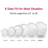 Silicone Stretch Lids 6-Pack Various Sizes