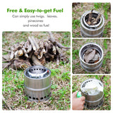 Portable Lightweight Stainless Steel Wood Burning Camping Stove