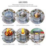 Portable Lightweight Stainless Steel Wood Burning Camping Stove