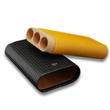 Cohiba Black Leather Cedar Lined 3 Tube Cigar Case