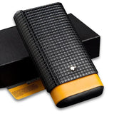Cohiba Black Leather Cedar Lined 3 Tube Cigar Case