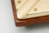 LUBINSKI Luxury Red Wood Cigar Ashtray 4 Rests
