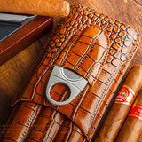 COHIBA Crocodile Pattern Leather Cigar Case